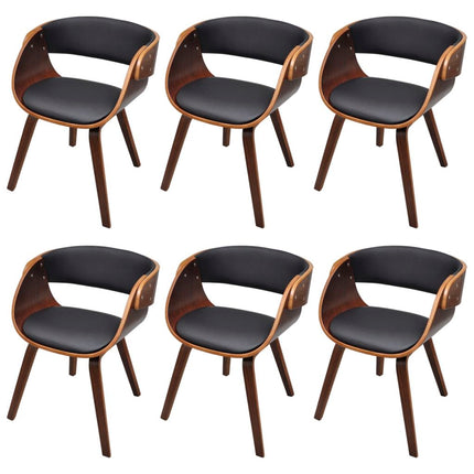 Dining Chairs 6 pcs Brown Faux Leather