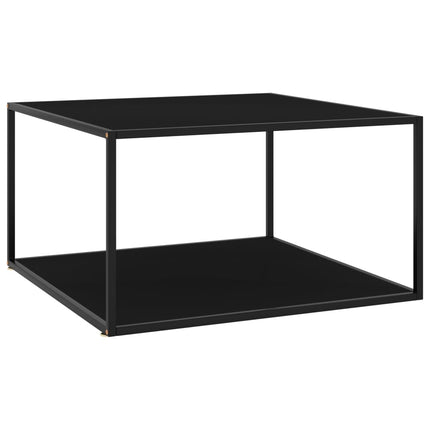 Coffee Table Black with Black Glass 90x90x50 cm