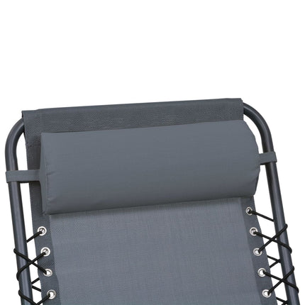 vidaXL Deck Chair Headrest Grey 40x7.5x15 cm Textilene