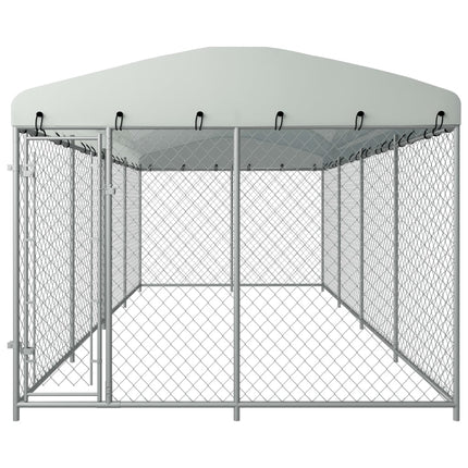 Outdoor Dog Kennel with Roof 8x4x2.3 m