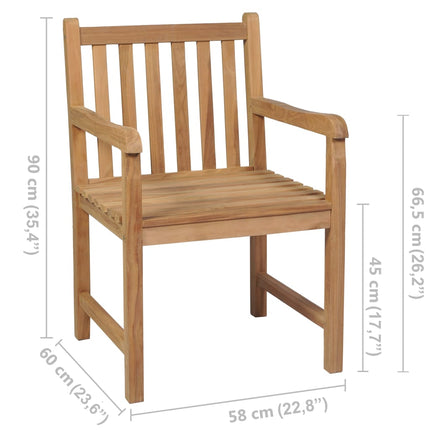 Outdoor Chairs 8 pcs Solid Teak Wood