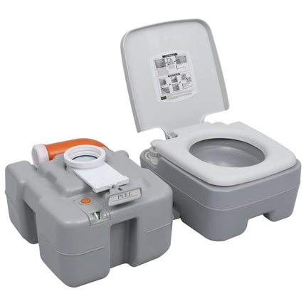 vidaXL Portable Camping Toilet Grey 20+10 L