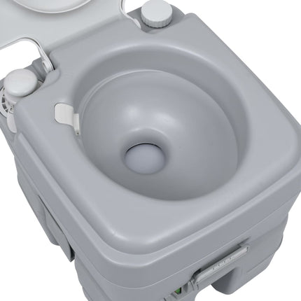vidaXL Portable Camping Toilet Grey 20+10 L