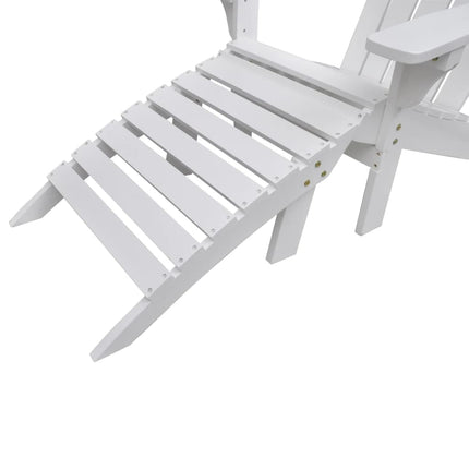 vidaXL Garden Chair with Ottoman Wood White