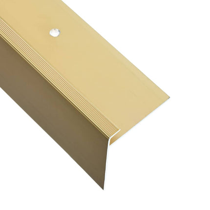 vidaXL F-shape Stair Nosings 15 pcs Aluminium 90 cm Gold