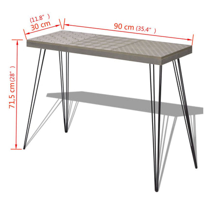 vidaXL Console Table 90x30x71.5 cm Grey