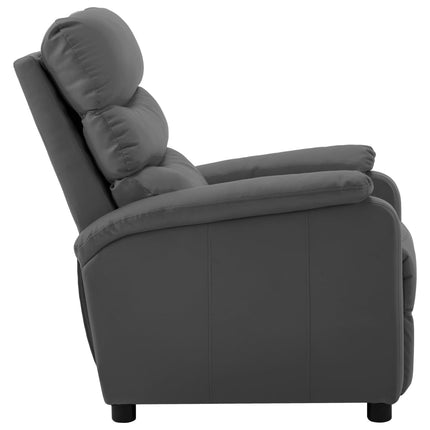 vidaXL Reclining Chair Grey Faux Leather