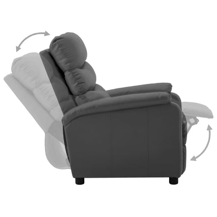 vidaXL Reclining Chair Grey Faux Leather