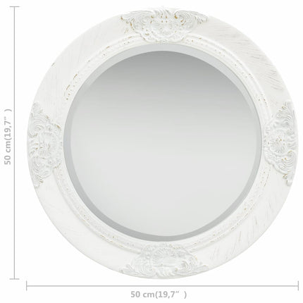 vidaXL Wall Mirror Baroque Style 50 cm White