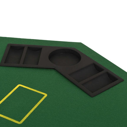 vidaXL 8-Player Folding Poker Tabletop 2 Fold Octagonal Green