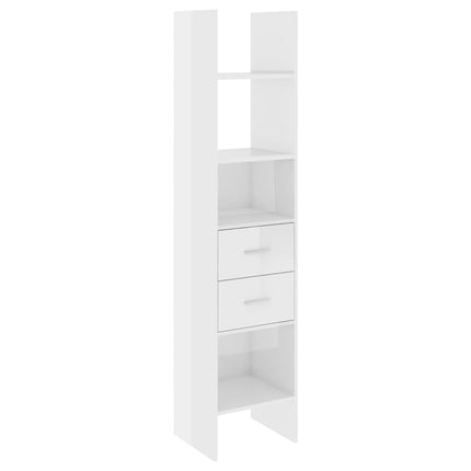 vidaXL 4 Piece Book Cabinet Set High Gloss White Chipboard