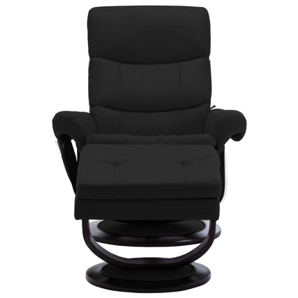 vidaXL Massage Reclining Chair Black Faux Leather and Bentwood