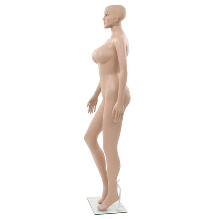 vidaXL Sexy Female Mannequin with Glass Base Beige 180 cm