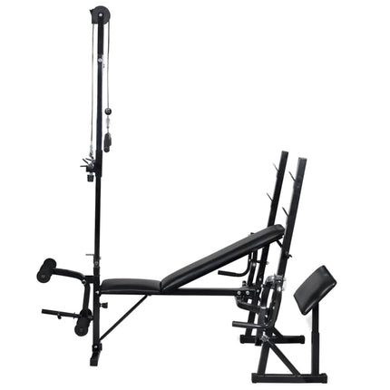 vidaXL Workout Bench with Weight Rack Barbell and Dumbbell Set 30.5kg