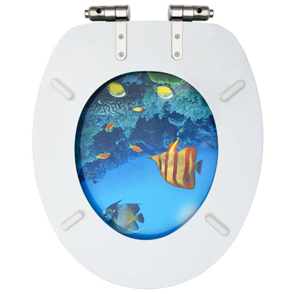 vidaXL WC Toilet Seats with Soft Close Lid 2 pcs MDF Deep Sea Design