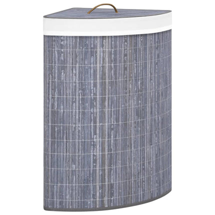 vidaXL Bamboo Corner Laundry Basket Grey 60 L