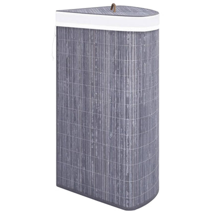 vidaXL Bamboo Corner Laundry Basket Grey 60 L