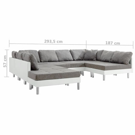 vidaXL Sectional Sofa Faux Leather White
