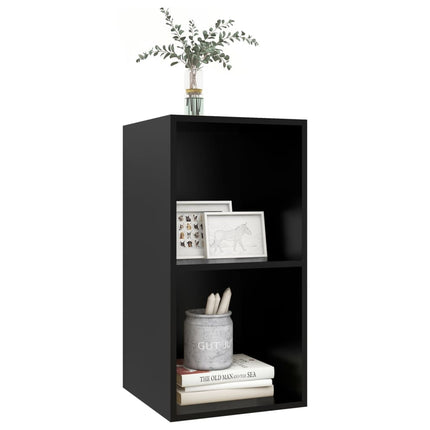 Wall-mounted TV Cabinet Black 37x37x72 cm Engineered Wood