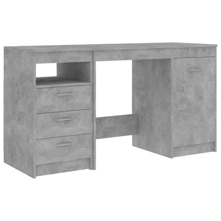 Desk Concrete Grey 140x50x76 cm Engineered Wood