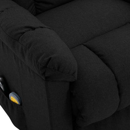 vidaXL Stand-up Massage Recliner Black Fabric