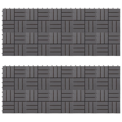 vidaXL Decking Tiles 20 pcs Grey Wash 30x30 cm Solid Acacia Wood