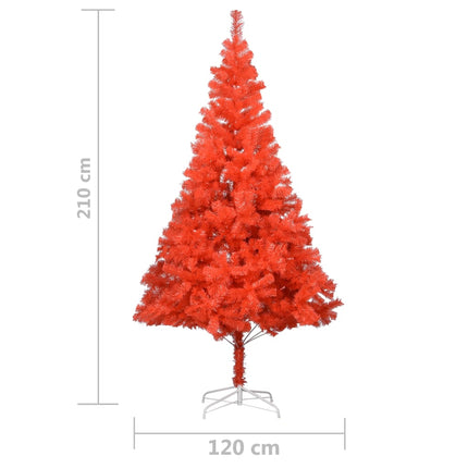 vidaXL Artificial Christmas Tree with Stand Red 210 cm PVC