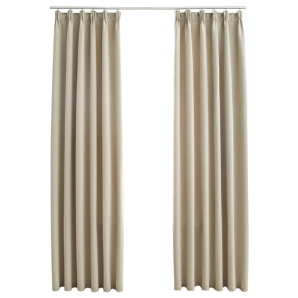 vidaXL Blackout Curtains with Hooks 2 pcs Beige 140x245 cm