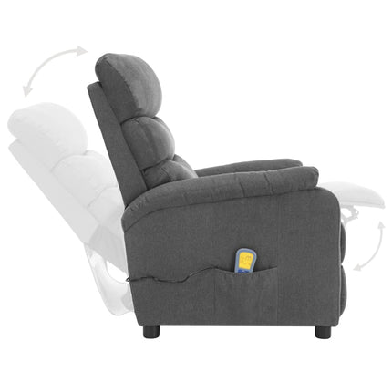 vidaXL Electric Massage Recliner Light Grey Fabric