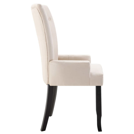 Dining Chairs with Armrests 4 pcs Beige Fabric