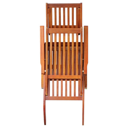 Outdoor Deck Chair with Footrest and Cushion Solid Acacia Wood