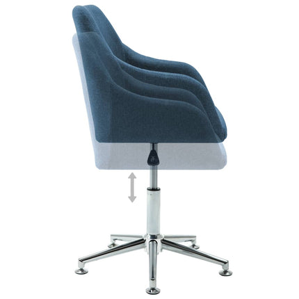 vidaXL 2x Swivel Dining Chairs Blue Fabric