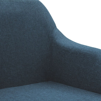 vidaXL 2x Swivel Dining Chairs Blue Fabric