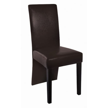 vidaXL Dining Chairs 4 pcs Dark Brown Faux Leather