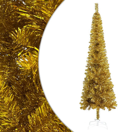vidaXL Slim Christmas Tree Gold 180 cm