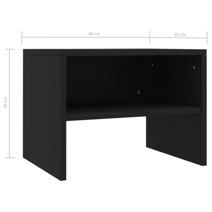 vidaXL Bedside Cabinets 2 pcs Black 40x30x30 cm Chipboard