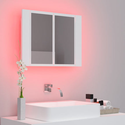 LED Bathroom Mirror Cabinet White 60x12x45 cm Acrylic