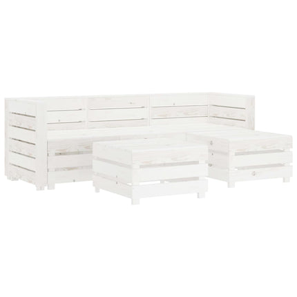 vidaXL 5 Piece Garden Pallet Lounge Set Wood White