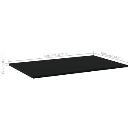 vidaXL Bookshelf Boards 4 pcs Black 80x50x1.5 cm Chipboard