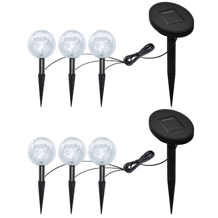 Garden Lights 6 pcs LED with Spike Anchors & Solar Panels