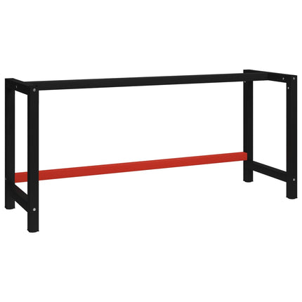 vidaXL Work Bench Frame Metal 175x57x79 cm Black and Red