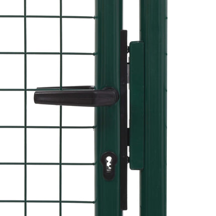 vidaXL Fence Gate Steel 100x200 cm Green