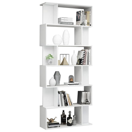 vidaXL Book Cabinet/Room Divider High Gloss White 80x24x192 cm Chipboard