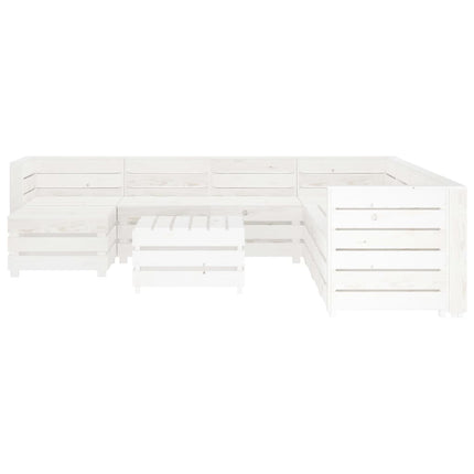 vidaXL 9 Piece Garden Lounge Set Pallets Wood White