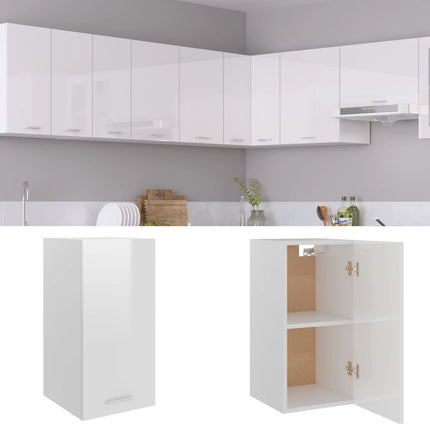 vidaXL Hanging Cabinet High Gloss White 29.5x31x60 cm Chipboard