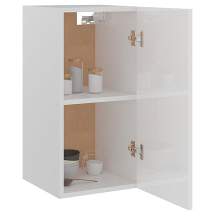 vidaXL Hanging Cabinet High Gloss White 29.5x31x60 cm Chipboard