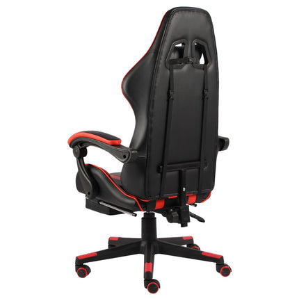vidaXL Racing Chair with Footrest Black and Red Faux Leather