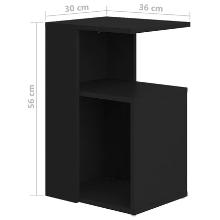 Side Table Black 36x30x56 cm Engineered Wood