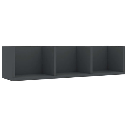 vidaXL CD Wall Shelf Grey 75x18x18 cm Chipboard