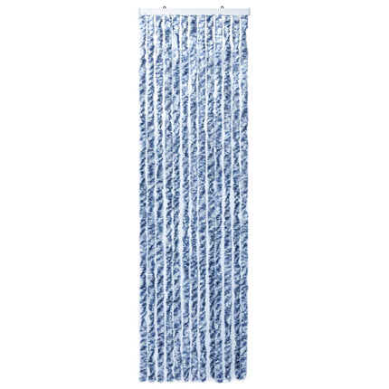 Insect Curtain Blue, White and Silver 56x185 cm Chenille